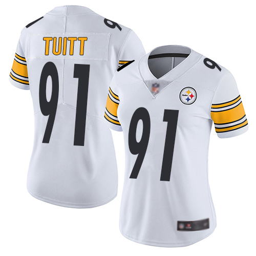 Women Pittsburgh Steelers Football 91 Limited White Stephon Tuitt Road Vapor Untouchable Nike NFL Jersey